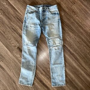 Denim ripped jeans strecthy